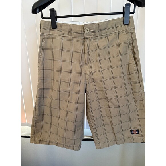 Men's Dickies Tan Regular Fit Plaid Shorts Size 30 Waist - Picture 1 of 6